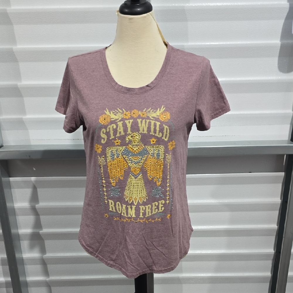 Sable Sky  Stay Wild Roam Free Tee‎ Size Large